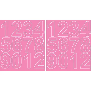 Samolepicí dekorace na vozidlo SAMOLEPKA SAMOLEPÍCÍ ČÍSLICE 7 cm SAMOLEPKY Z FÓLIE RŮŽOVÁ MATNÁ