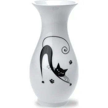 Váza Český porcelán, Dubí Váza 16,5 cm Black Cats