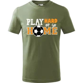 Chlapecké tričko DOBRÝ TRIKO Dětské tričko Play hard Velikost: 122/6 let, Barva: Khaki