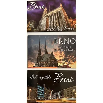 Dekorativní magnet Magnety na ledničku sada 1+1+1 noční Brno