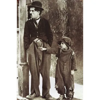 Plechová cedule Plechová cedule Charlie Chaplin
