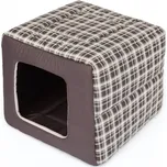 Bouda a pelíšek pro psa BUTTERFLY R3 károvaná, hnědá