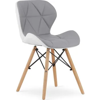 Set dvou jídelních židlí LAGO ekokůže šedo/bílé (2ks)