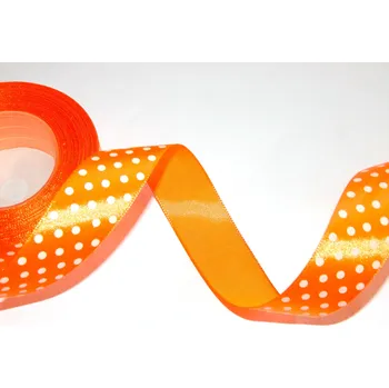 Stuha Stuha saténová s puntíkem, WSK6020, šíře 25 mm / balení 22 m