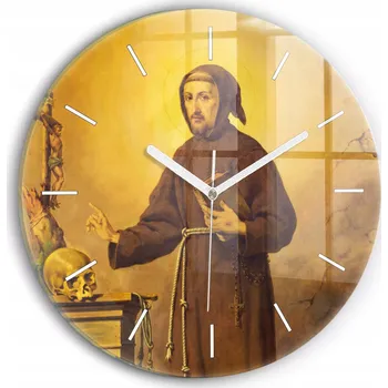 Obraz Tichá nástěnná hodina Minimalistický Svatý František z Assisi