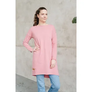 Dámské šaty Dámské teplákové mikino-šaty MAYA starorůžové - ČESKÁ VÝROBA - SMASTAS