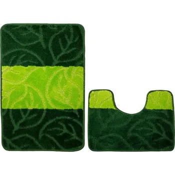 Koberec Sada koupelnových koberečků MILANO lahvově zelená, listí