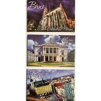 Dekorativní magnet Magnety na ledničku sada 1+1+1 Brno