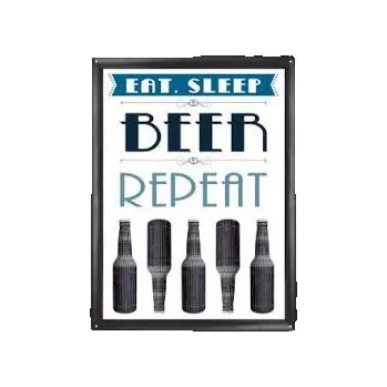 Plechová cedule Plechová cedule Eat sleep Beer repeat pivo