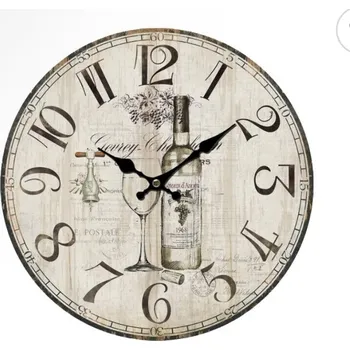 Hodiny Dřevěné hodiny na zeď Víno