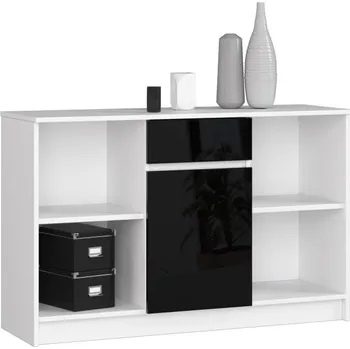 Komoda Komoda B-17 CLP bílá / černá lesk