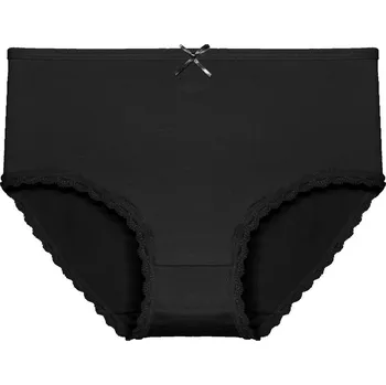 Kalhotky FINE WOMAN Dámské kalhotky vyšší 9075 s krajkou Barva/Velikost: černá / S/M