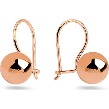 Náušnice Náušnice s hladkými kuličkami z růžového zlata 8mm Lyric, 14K IZ31538R + dárkové balení LUXUS zdarma