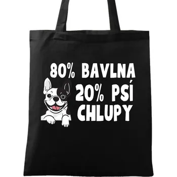 Nákupní taška Bavlněná taška 80% Bavlna 20% Psí Chlupy (Barva: Černá)