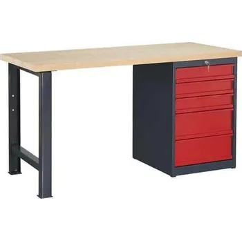 Dílenský stůl Dílenský stůl Weld s 5 zásuvkami, 84 x 150 x 68,5 cm, antracit