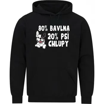 Pánská mikina Pánská mikina 80% Bavlna 20% Psí Chlupy (Velikost: 5XL, Barva: Černá)