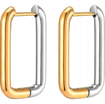 Náušnice NÁUŠNICE ZLATÉ OBDÉLNÍKOVÉ NÁUŠNICE CHIRURGICKÁ NEREZOVÁ OCEL 316