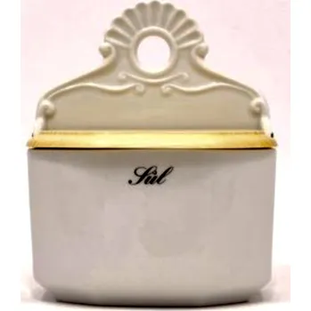 Dóza na potraviny Porcelánová slánka s textem Sůl