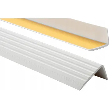 Stavební profil SCHODOVÝ PROFIL PVC Protiskluzový 41x25 1,10 m Světle Šedý Samolepicí