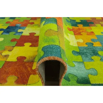 Koberec Dětský metrážový koberec Puzzle vícebarebný