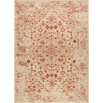 Koberec Koberec LEGEND 468 01 GB100 OSTA - Rozeta / rám, exkluzivní krémový / červený