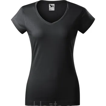 Dámské tričko Dámské tričko MALFINI FIT V-NECK, barva ebony šedá, velikost XL