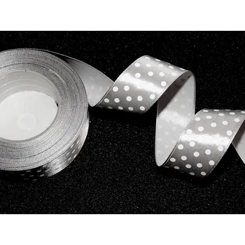 Stuha Stuha saténová s puntíkem, WSK6139, šíře 25 mm / balení 22 m