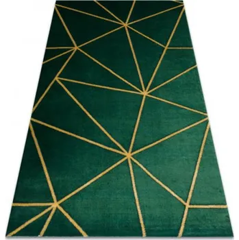Koberec Koberec EMERALD exkluzivní 1013 glamour, styl geometrický lahvově zelený/zlatý