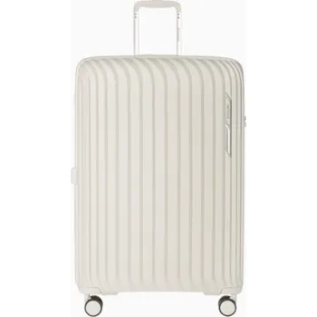 Velký bílý kufr Marbella s drážkami