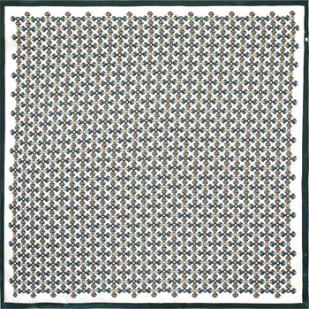 Šátek Dámský zeleno - zlatý vzorovaný hedvábný šátek | WITTCHEN | 100-7D-S01-X17