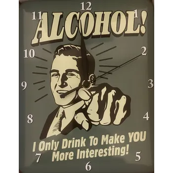 Hodiny Plechové hodiny na zeď Alcohol