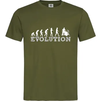 Pánské tričko Tričko Evoluce bubeníků Druh: Pánské, Barva: Khaki, Velikost: XL