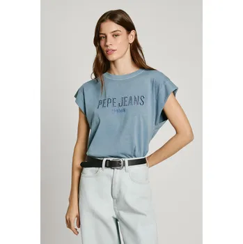 Oblečení a móda Pepe Jeans Dámské tričko VIVITH Barva: modrá, Velikost: XS
