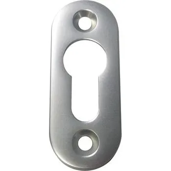 Dveřní kování Klíčová rozeta WG oválná PZ, viditelné šrouby, 28 x 68 x 6 mm, stříbrný elox