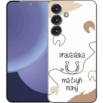 Pouzdro na mobilní telefon Gelový kryt mmCase na Samsung Galaxy S25+ - koňský motiv bílé pozadí