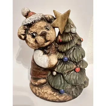 Svícen Keramický Medvídek se stromečkem