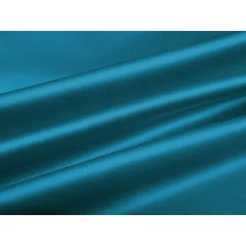 Látka polyesterový satén LUX-021 Petrolejově modrá - šířka 150 cm