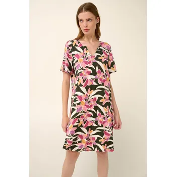 Dámské šaty Vamp Letní šaty s potiskem akvarelových lilií 22490