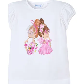MAYORAL dívčí tričko KR Panenky bílá vel. 122 cm