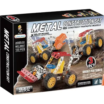 autíčko Alltoys Kovová stavebnice stavební stroj 122 ks