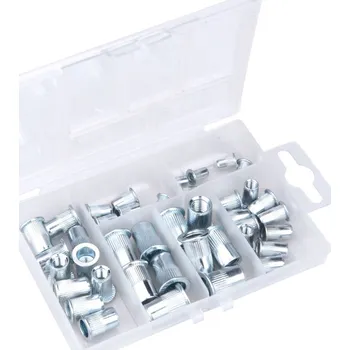 FORTUM matice nýtovací ocelové, sada mix 40ks, M3-M4-M5-M6-M8