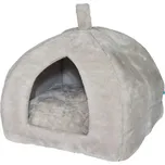 Plyšový pelíšek pro psa/kočku HUISE 40x35 cm, světle šedý