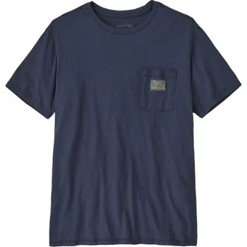 Pánské tričko Patagonia FLYING FISH TIDES ORGANIC POCKET T-SHIRT - tmavě modrá S