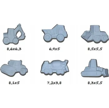 Figurka Sádrové figurky k vlastnímu malování - buldozer, bagr, míchačka