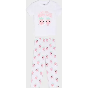 Dívčí spodní prádlo Sinsay - Dvoudílná pyžamová souprava - bílá - 896DO-00X - 896DO-00X-86