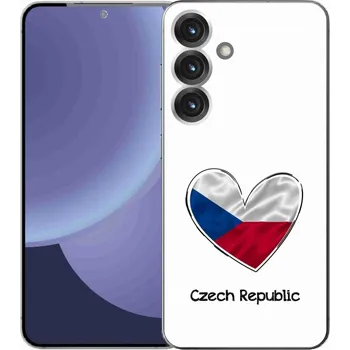 Pouzdro na mobilní telefon Gelový kryt mmCase na Samsung Galaxy S25+ - vlajka srdce bílé pozadí