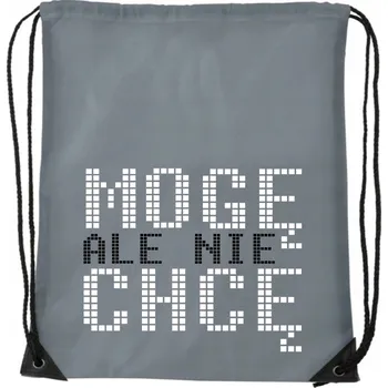 turistický batoh SÁČEK BATOH Šedý školní na trénink wf boty MOHU ALE NECHCI WB_036