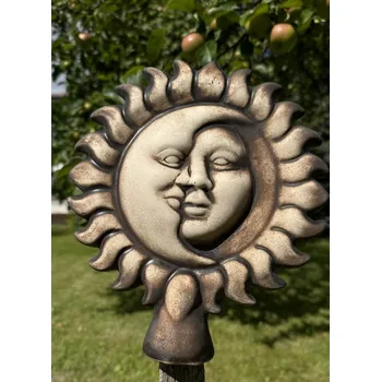 Zahradní dekorace Keramická dekorace na zahradu Plotovka Slunceměsíc natural