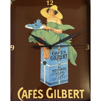 Hodiny Plechové hodiny do kuchyně Cafés Gilbert