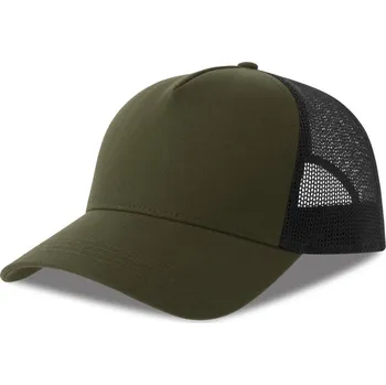 Pracovní přilba Atlantis Headwear Kšiltovka Rapper Cotton-S, 5 panelová, Trucker COT33026063499-olive/black UNI Olivová/černá